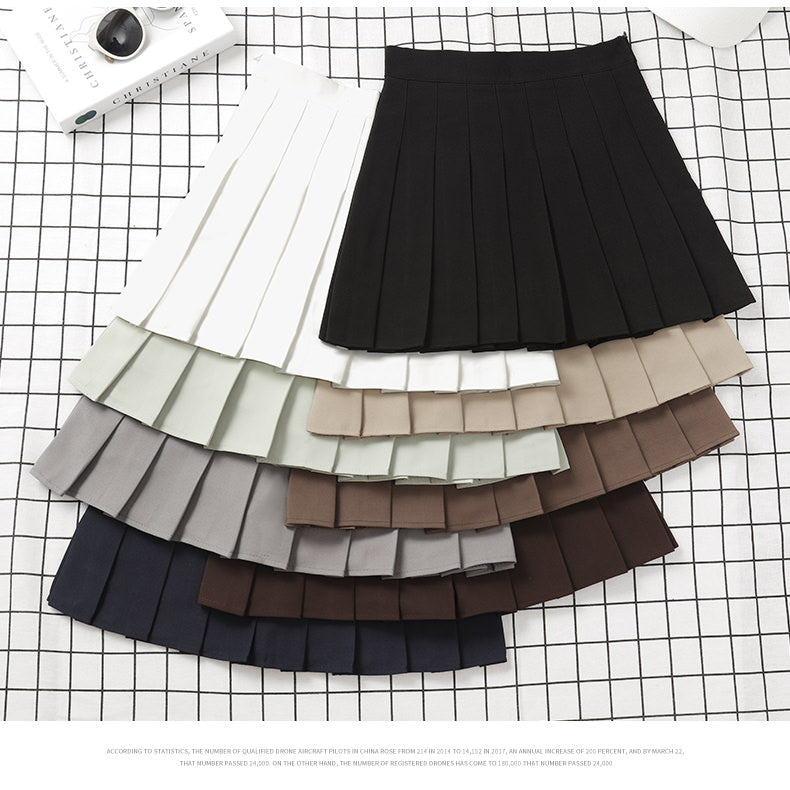 Brown Skirt Ladies 2022 Summer Clothes Women's High Waist Harajuku Korean Style Black Mini Pleated Skirt For School Girl Uniform