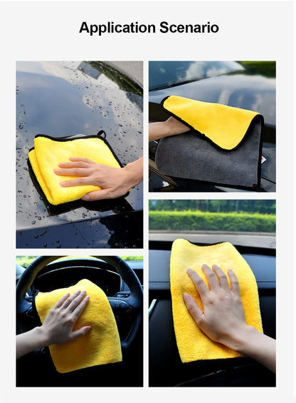 3/5/10Pcs Car Wash Microfiber Towel 30x30/60CM Car Cleaning Drying Cloth Hemming Car Care Cloth Detailing Car Wash Towel