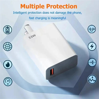 33W USB Charger Fast Charging QC3.0 USB C Type C Cable Wall Phone Charger Adapter For iPhone Huawei Samsung Xiaomi Quick Charge