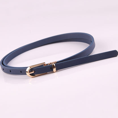 Fashion Black Blue White Pink Red Women Belts Thin Skinny Waistband Pin Buckle Adjustable Belt Summer Dress Jeans Strap Pu Belts