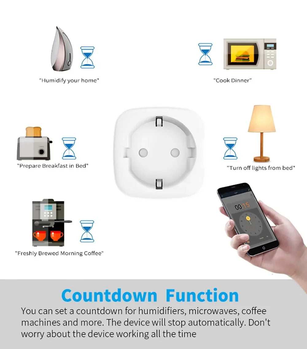 EWelink WiFi Smart Socket With Power Monitoring Smart Plug Voice Control Work with Alexa Google Home Yandex Маруся