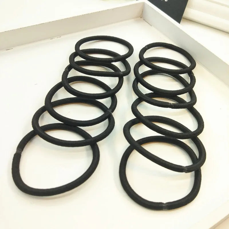 10/30/50pcs 4MM Black Ponytail Holder Elastic Hair Bands Scrunchies For Women Men Girl Lady Hairband Leagues Headband Accessory