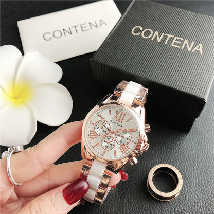 CONTENA 2023 Top Brand Luxury Watches for Women Fashion Creative Steel Bracelet Women's Watches Ladies Quartz Watch Reloj Mujer