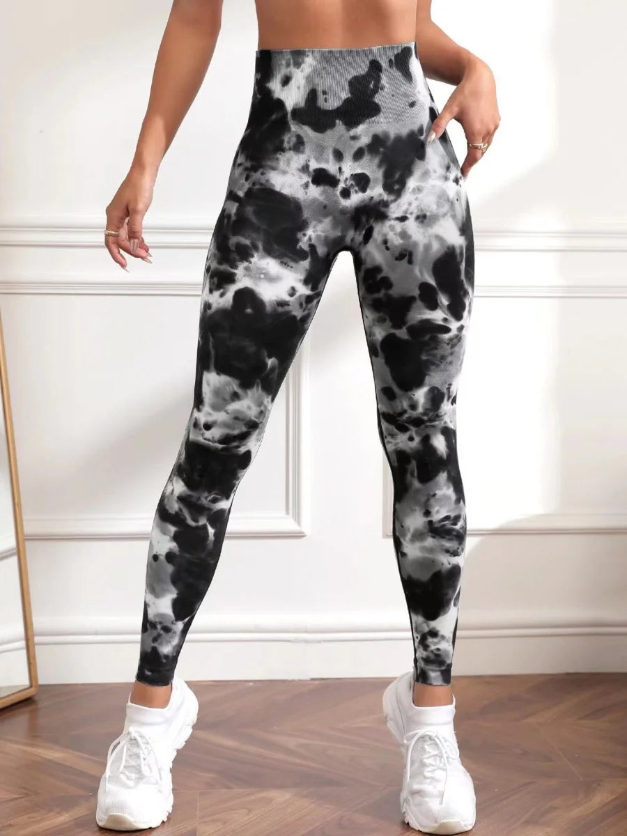 Tie Dye Seamless Leggings Women for Gym Yoga Pants Push Up Workout Sports Leggings  High Waist Tights Ladies Fitness Clothing