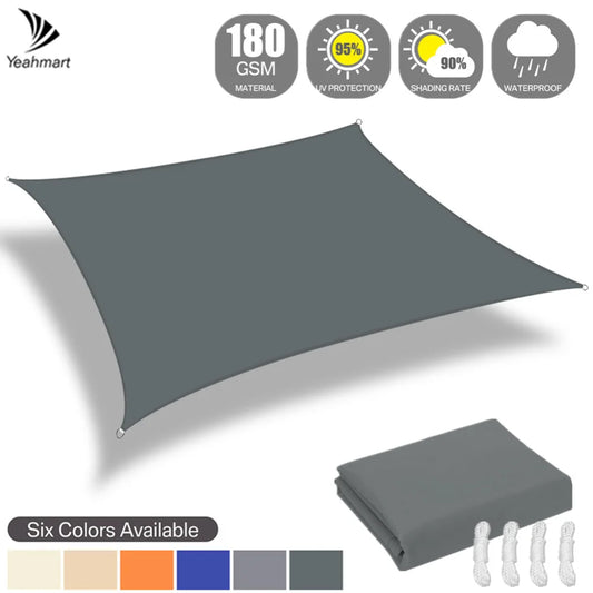 4x2/3/5/6M Rectangular Sun Sail Waterproof Sun Shelter Weather Protection Canopy UV Protection for Patio Balcony Garden Awning