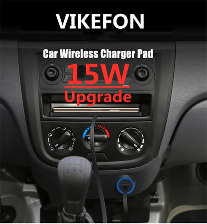 15W Wireless Charger Car Charger Wireless Charging Dock Pad For iPhone 14 13 12 Pro Max Samsung S22 S21 Fast Phone Car Chargers