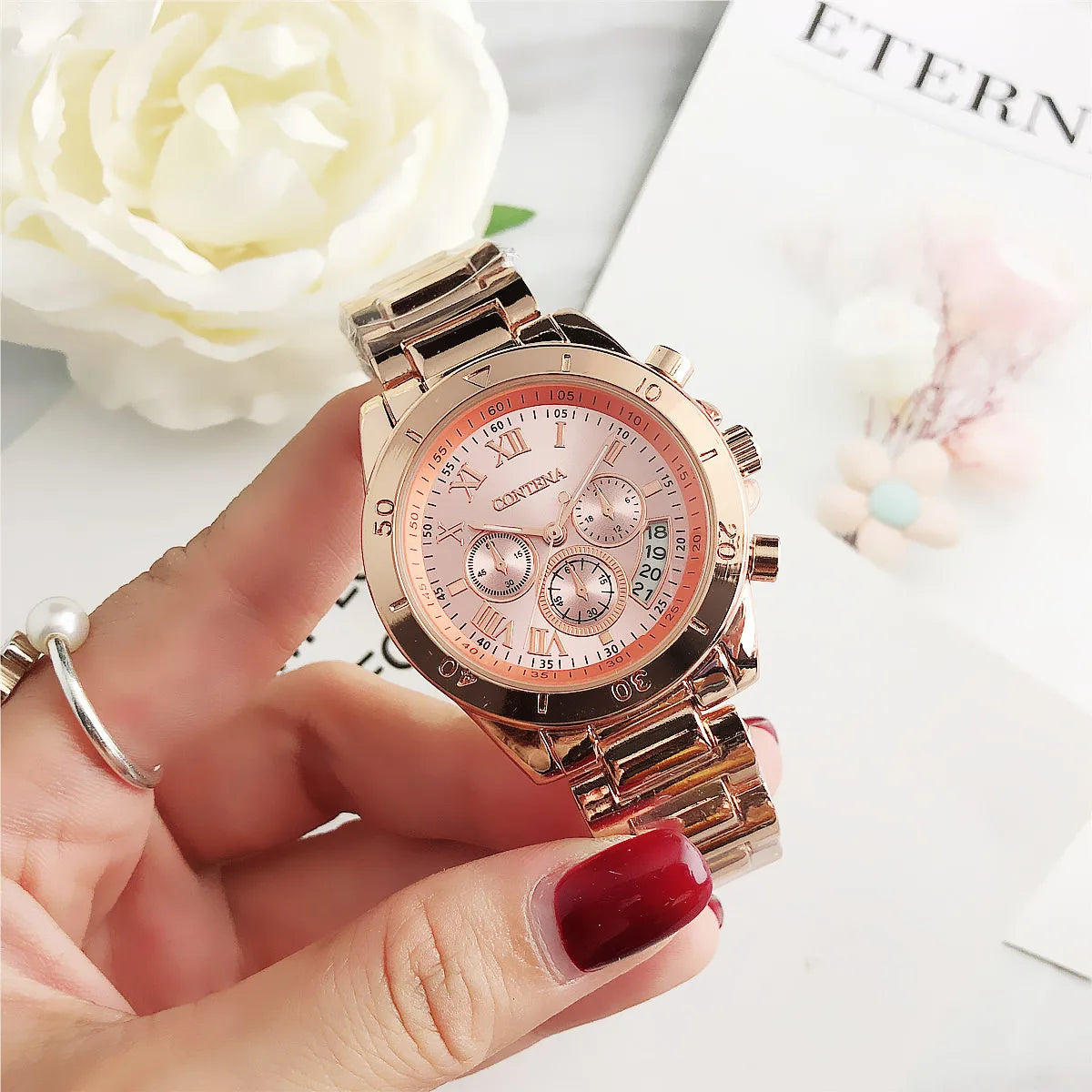 CONTENA 2023 Top Brand Luxury Watches for Women Fashion Creative Steel Bracelet Women's Watches Ladies Quartz Watch Reloj Mujer