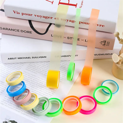 5 Roll 5 Colors Stickers Transparent Fluorescent Index Tabs Flags 5m Sticky Note Stationery Children Gift School Office Supplies