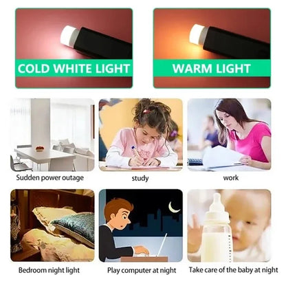 50-1PCS USB Night Light Mini LED Night Light USB Plug Lamp Power Bank Charging USB Book Lights Round Reading Eye Protection Lamp