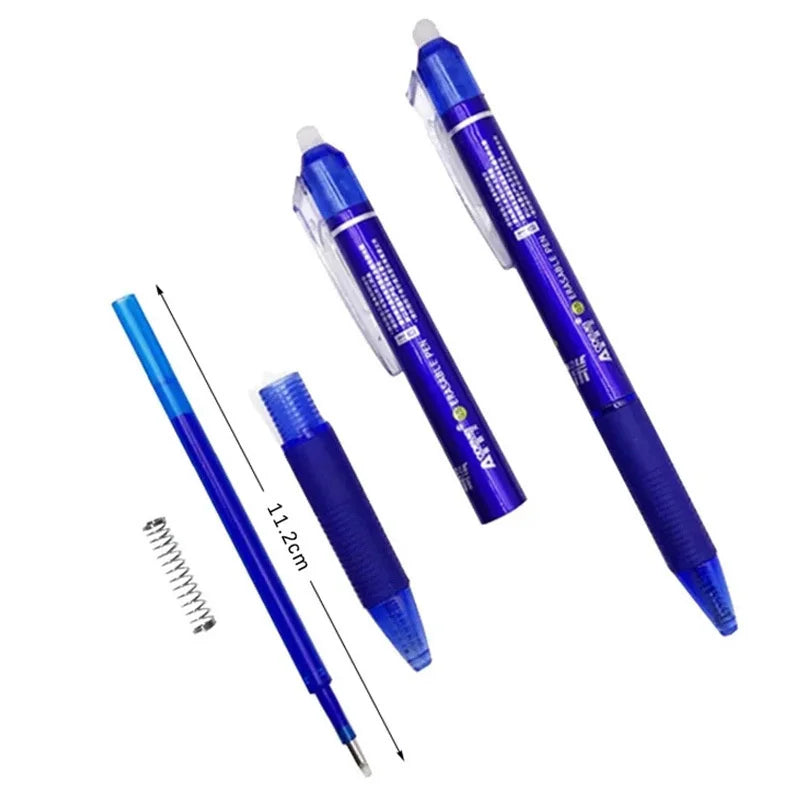 23pcs/set 0.5mm Large Capacity Ink Erasable Gel Pen with Refill Set Office Writing Stationery Black/Blue Magic Ink Erasable Pen