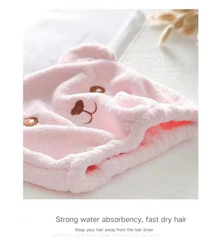 New Cartoon-shaped Hygroscopic And Breathable Microfiber Turban Quick-drying Hair Cap Wrapped Towel Cap Towel Hair Cap