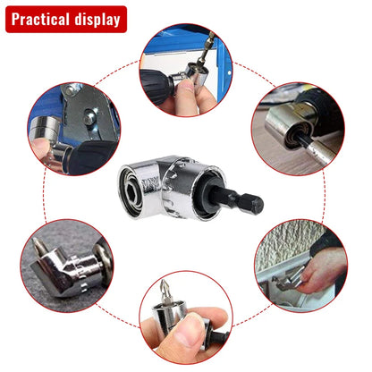 105 Degree Right Angle Drill Attachment and Flexible Angle Extension Bit Kit for Drill Screwdriver Socket Adapter Tools