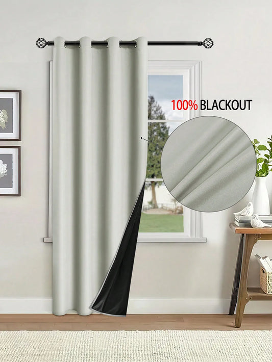 1pc Blackout Curtain with Coated Insulated Lining, Ideal for Living Room, Bedroom, Kitchen, Bathroom, Home Decor, Room Decor