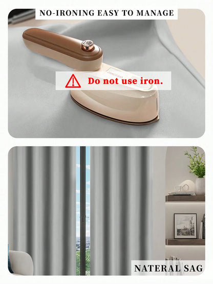 1pc Blackout Curtain with Coated Insulated Lining, Ideal for Living Room, Bedroom, Kitchen, Bathroom, Home Decor, Room Decor