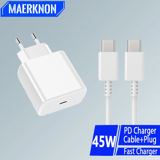 45W USB Charger Quick Charge Phone Adapter Type C Super Fast Charging Wall Charger For iPhone Samsung Xiaomi Huawei EU/US Plug