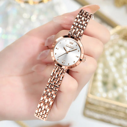 OLEVS Luxury Top Brand Women's Watches Elegant Fashion Gold Watch for Women Original Simple Quartz Waterproof Wristwatch Ladies