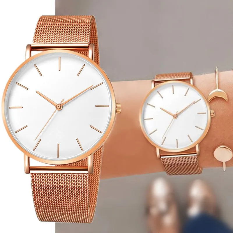 Luxury Rose Gold Watch Women Bracelet Watches Top Brand Ladies Casual Quartz Watch Steel Women's Wristwatch Montre Femme Relogio