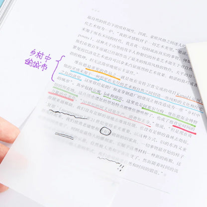 50 folhas transparentes à prova d'água postou-o bloco de notas bloco de notas adesivos blocos de notas post-its para material escolar papelaria material de escritório