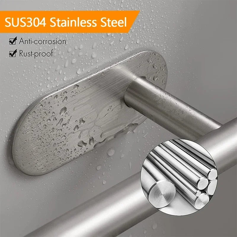 No Drilling Toilet Paper Holder SUS304 Stainless Steel Self Adhesive Wall Mount Tissue Towel Roll Dispenser for Bathroom Kitchen