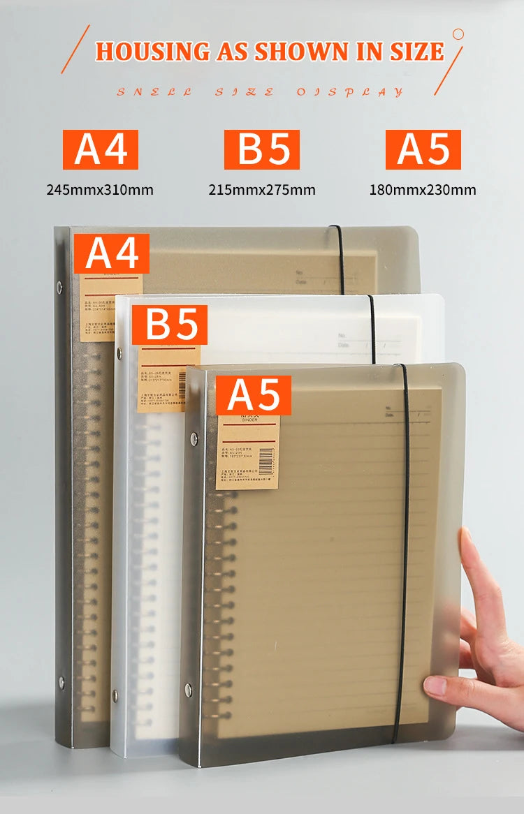 A4/B5/A5 Folhas Soltas Recarga Caderno Em Branco/Linha/Grade/Cornell Substituível Anel de Metal Material de Escritório e Escola Papelaria