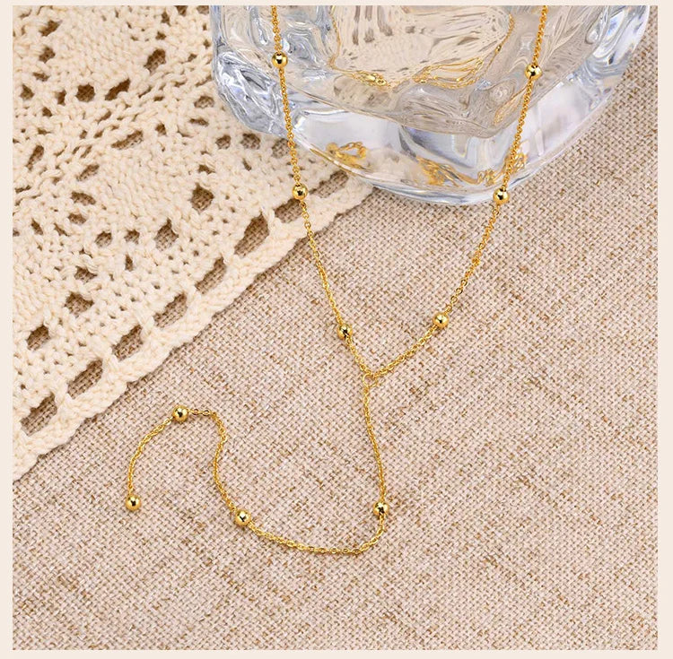 Gold Plated Lariat Necklace for Women, Double Laryered Long Chain Drop Pendant Choker Necklaces Fashion Gifts