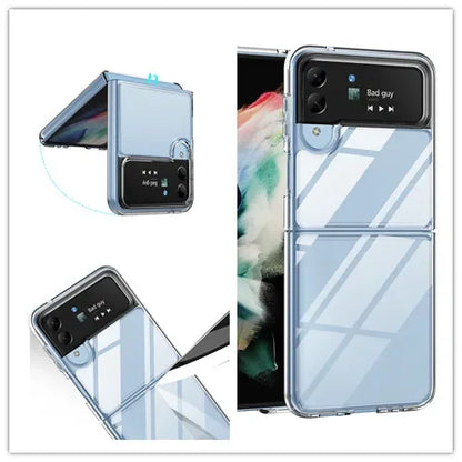 Clear Ultra Thin PC Case for Samsung Galaxy Z Flip 4 6 5 5G flip6 Flip4 Flip5 Flip2 Flip3 Flip 3 2 Anti-Knock Phone Bag