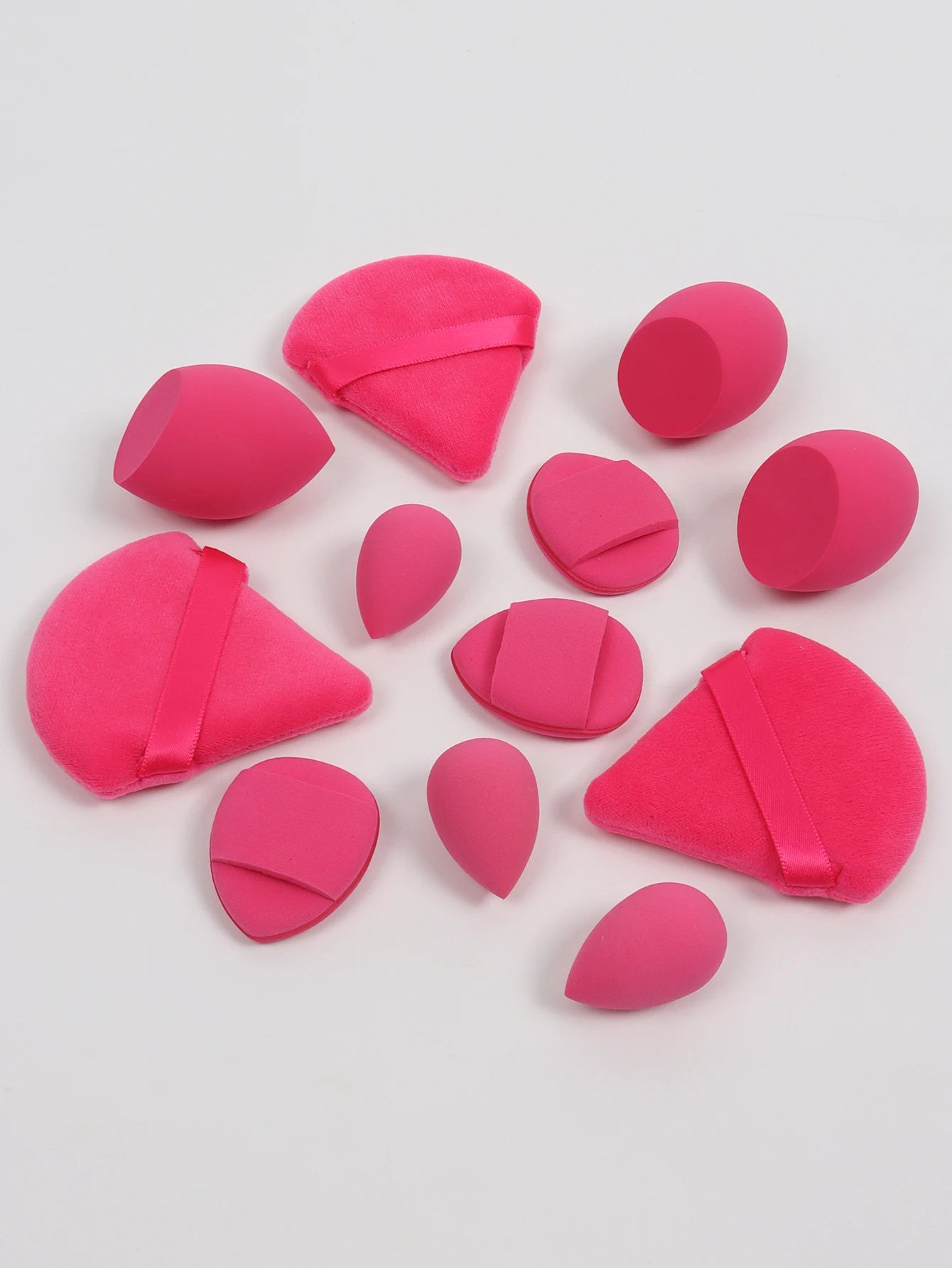 12-Piece All-Purpose Makeup Sponge Set, Made of 3 loose Powder Puffs, 3 Mini Air Cushion Puffs, 3 Beauty Eggs and 3 Mini Beauty