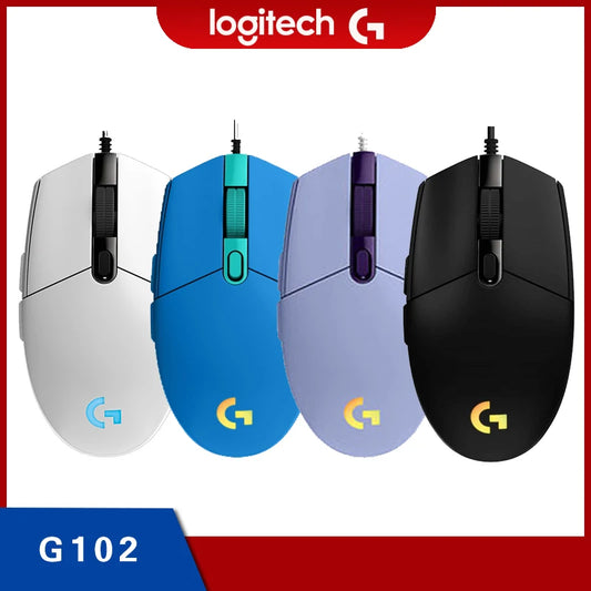 Mouse gamer com fio Logitech G102 Prodigy original USB tipo A 8000 DPI para PC / Mac / Laptop Acessórios para laptop Mouse