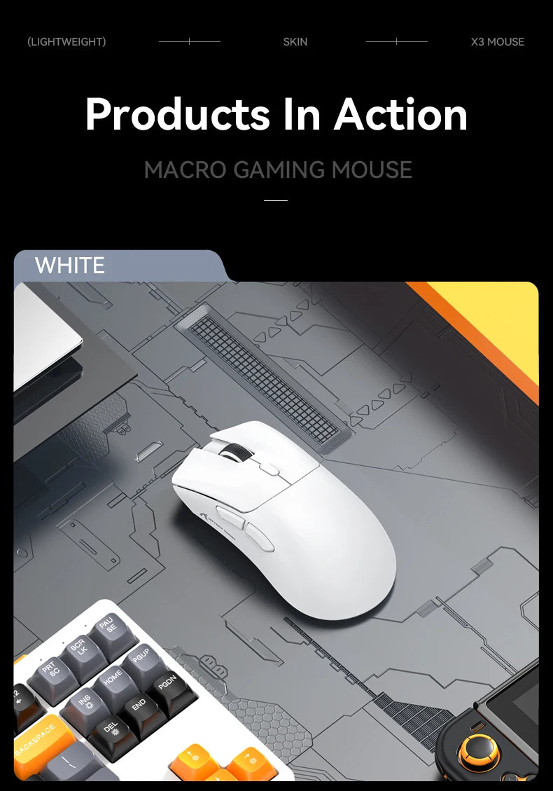 R1 Superlight Mouse Bluetooth 2.4G Wireless Gaming Mouse PixArt PAW3311 Gaming Sensor 6 Adjustable DPI for Office Game