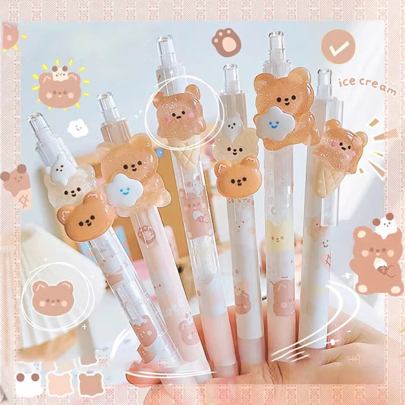 2PCS Mechanical Pencils Kawaii Automatic Pencils Refills Lead Korean Stationery Kawaii Drawing Writing Office School Supplies