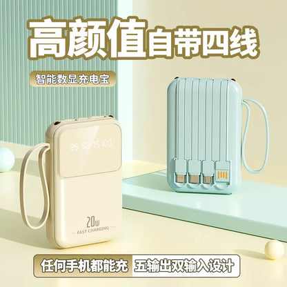 New built-in power bank with small and portable 20000mAh large capacity portable power bank