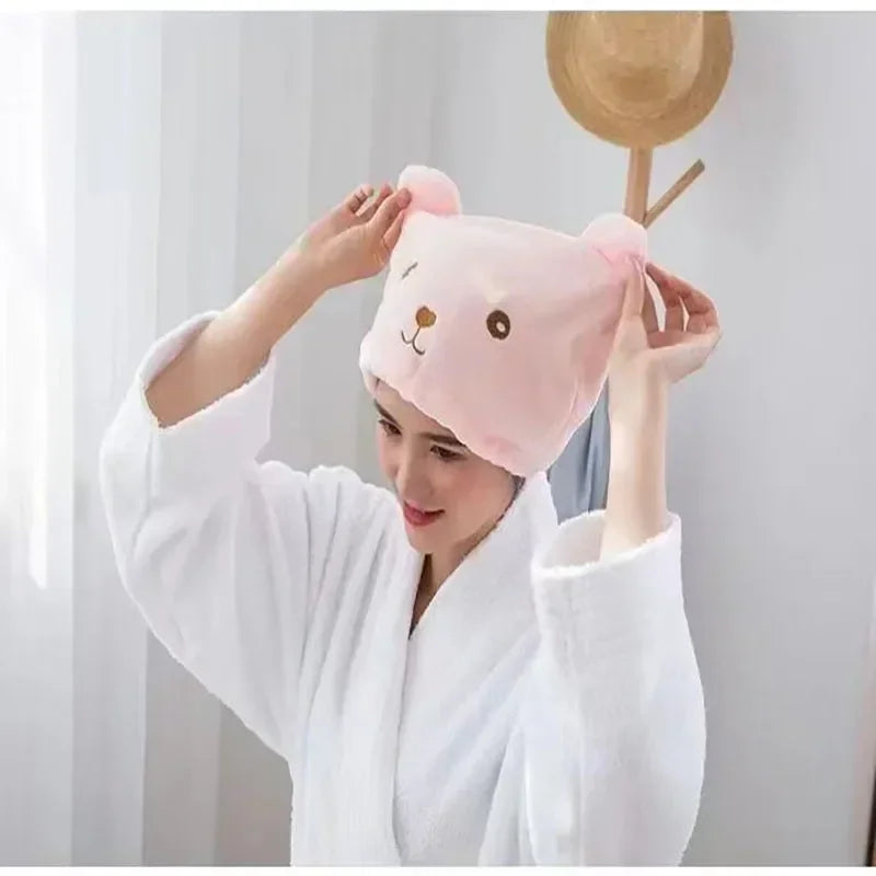 New Cartoon-shaped Hygroscopic And Breathable Microfiber Turban Quick-drying Hair Cap Wrapped Towel Cap Towel Hair Cap