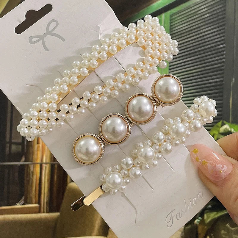 Simulated Pearl Hair Clips For Women Korean Women Hairpins Girl Geometric Hair Barrettes Fashion Hairgrip Hair Accessories