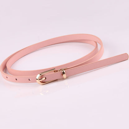 Fashion Black Blue White Pink Red Women Belts Thin Skinny Waistband Pin Buckle Adjustable Belt Summer Dress Jeans Strap Pu Belts