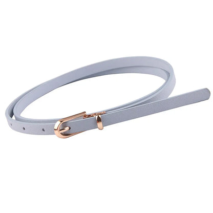 Fashion Black Blue White Pink Red Women Belts Thin Skinny Waistband Pin Buckle Adjustable Belt Summer Dress Jeans Strap Pu Belts