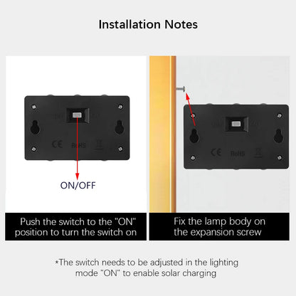 6LED Solar Lights, Outdoor Waterproof Atmosphere Wall Lamp,Up And Down Light Control for Garden Yard Street Balcony Terrace Deco