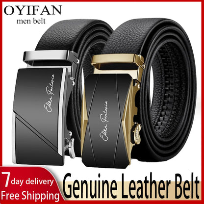 OYIFAN Men Belt Genuine Leather Belt for men Automatic belts Adjustable waistband Business belts 허리띠