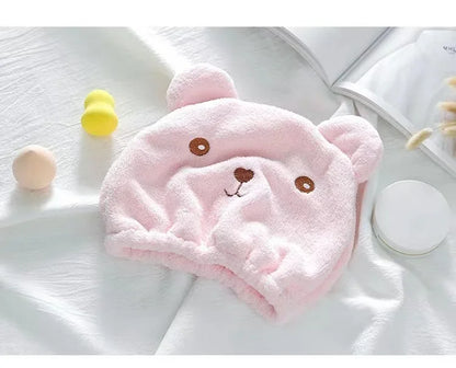 New Cartoon-shaped Hygroscopic And Breathable Microfiber Turban Quick-drying Hair Cap Wrapped Towel Cap Towel Hair Cap