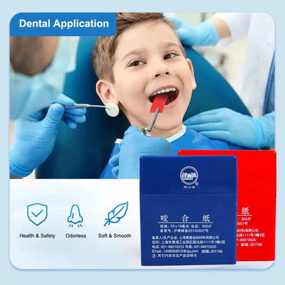 Denspay 300 Sheets Dental Articulating Paper Dentista Double-Sided Bite Strips Oral Dentist Teeth Care Whitening Material Tool