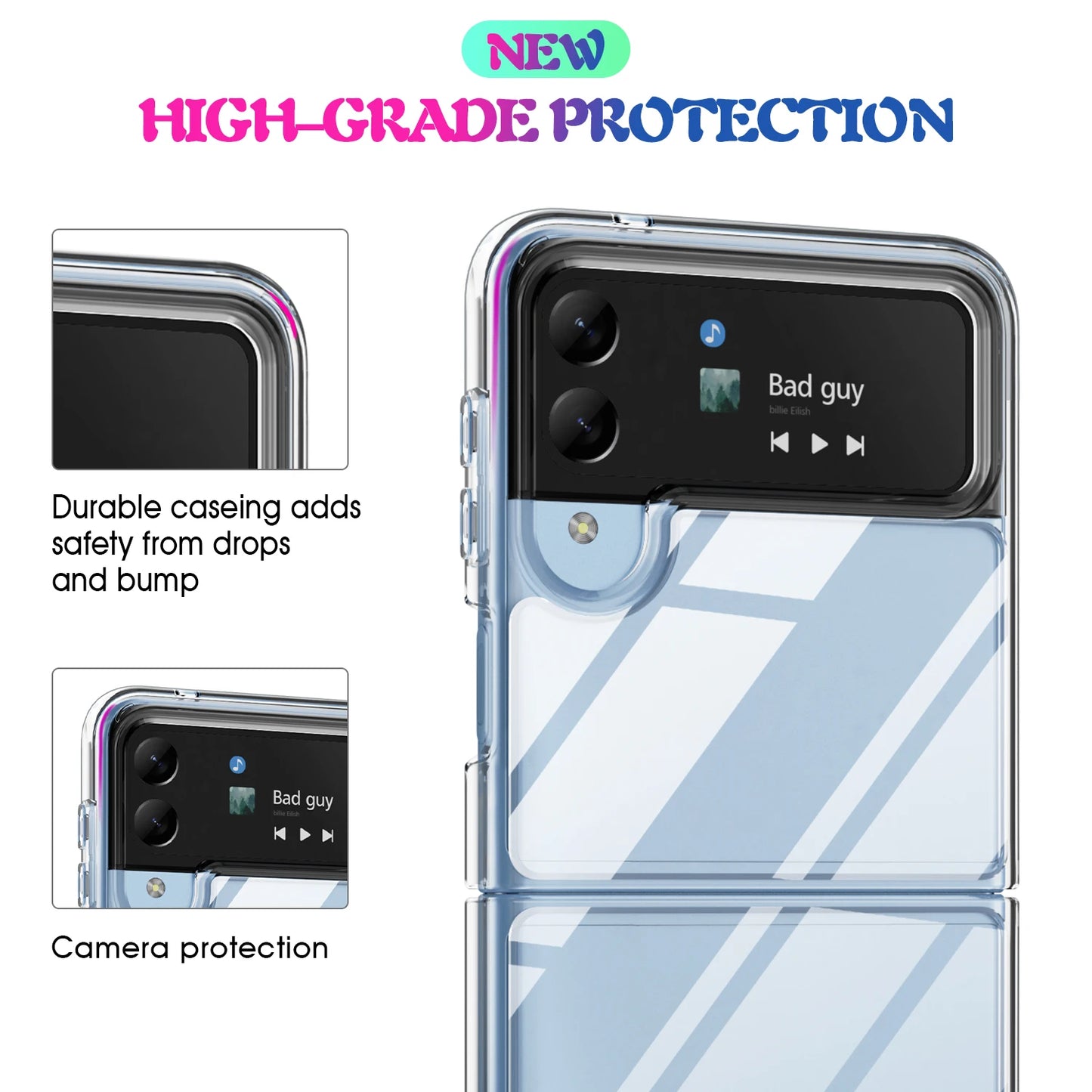 Clear Ultra Thin PC Case for Samsung Galaxy Z Flip 4 6 5 5G flip6 Flip4 Flip5 Flip2 Flip3 Flip 3 2 Anti-Knock Phone Bag