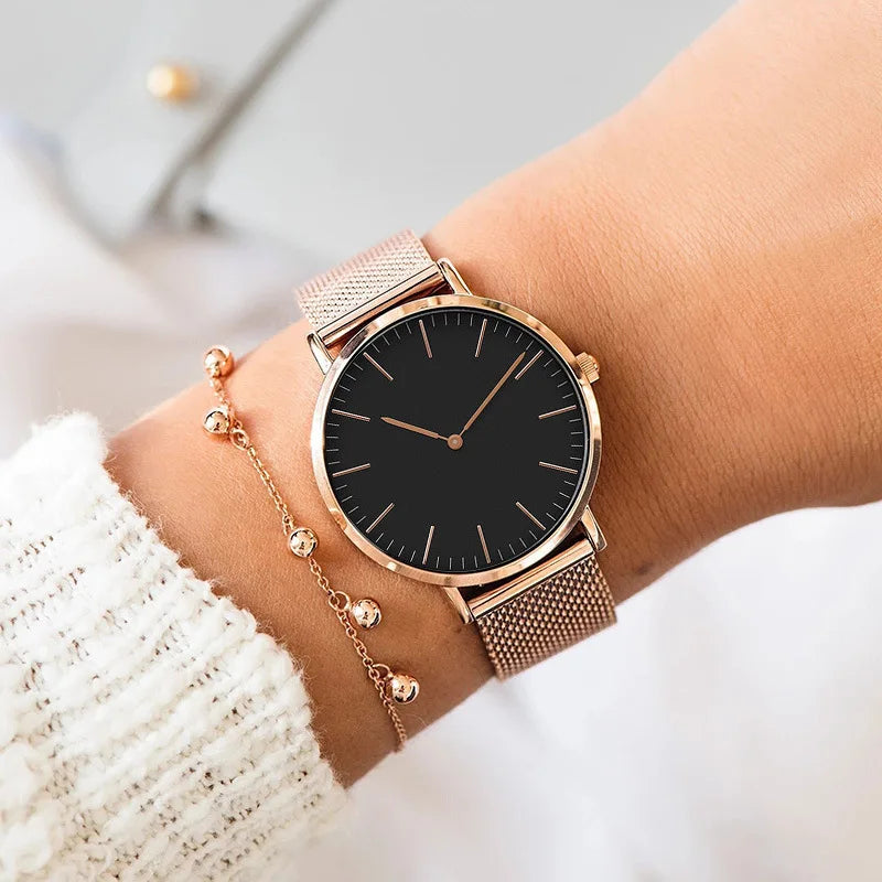 Luxury Rose Gold Watch Women Bracelet Watches Top Brand Ladies Casual Quartz Watch Steel Women's Wristwatch Montre Femme Relogio